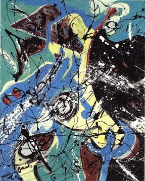 Jackson Pollock Painting - Aves acuáticas Jackson Pollock